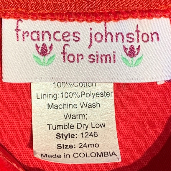 Beautiful Baby Girls Red Velvet Dress Size 24 Months - Picture 5 of 7